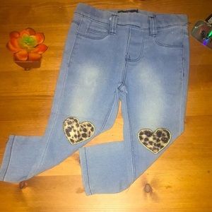 Girls Leopard Patch Jeans